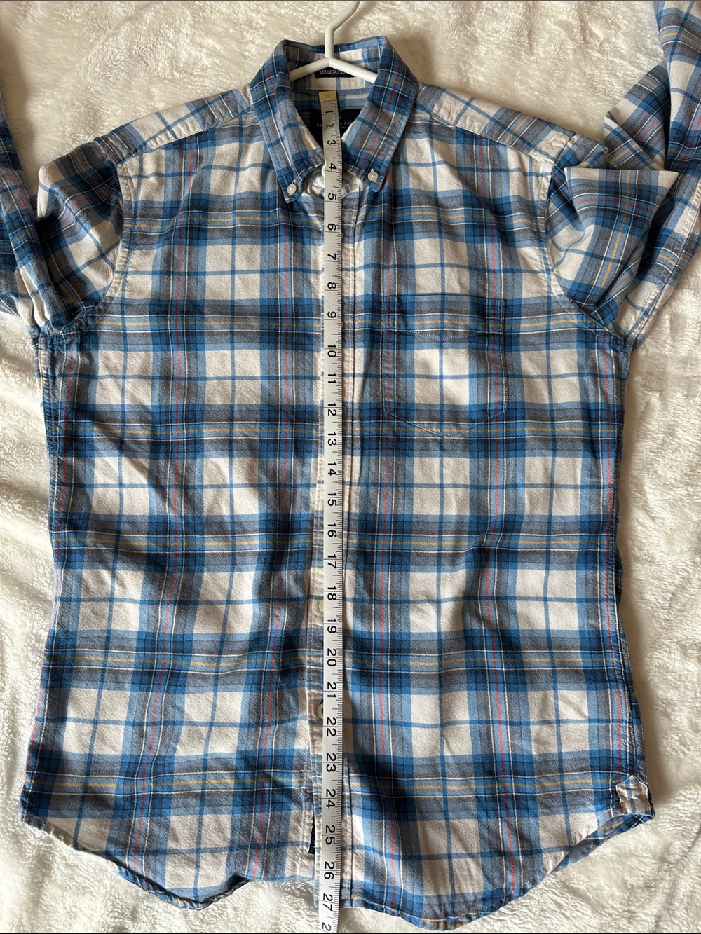 AMERICAN EAGLE Unisex Plaid Button-Down Shirt Sz S Seriously Soft Cotton Country - Picture 14 of 14